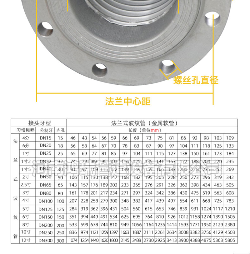304不銹鋼法蘭波紋管耐高溫高壓金屬軟管蒸汽管軟連接6寸4寸3寸